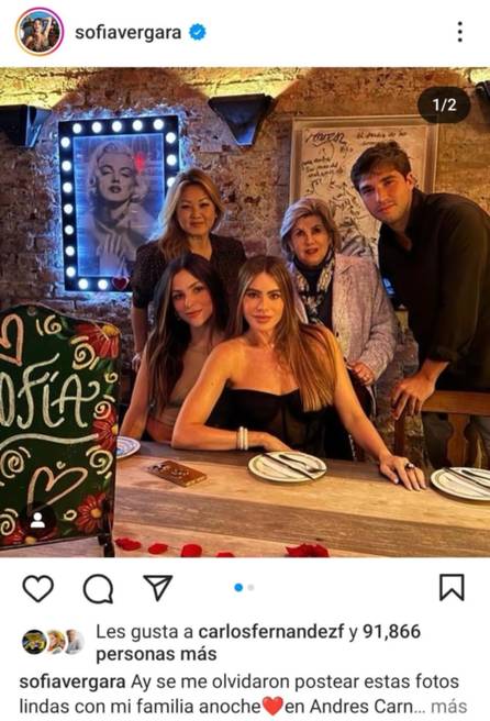 Cálido recibimiento de la actriz Sofía Vergara tras su llegada a Bogotá, Colombia  