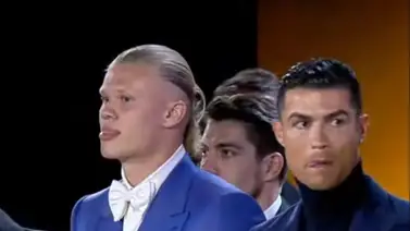 ¿Dardo al 'The Best' de Messi? El gesto de Cristiano Ronaldo con Erling Haaland en los premios Globe Soccer Awards (+Video) ¿Dardo al 'The Best' de Messi? El gesto de Cristiano Ronaldo con Erling Haaland en los premios Globe Soccer Awards (+Video)