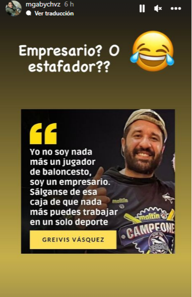 ¿Se acabó la química? La vez que Greivis Vásquez y María Gabriela Chávez se dejaron ver “acaramelados”  