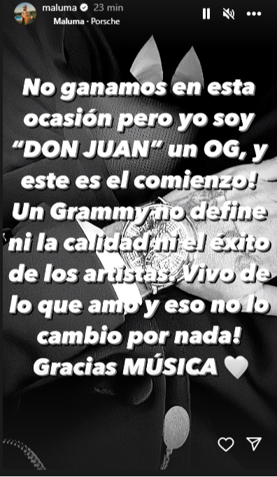 ¡Para atrás! Premios Grammys le hace una mala jugada a "Papi Juancho" Maluma 