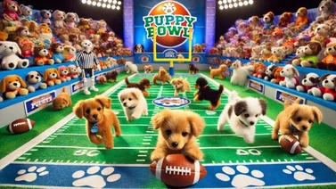 EEUU | 'Puppy Bowl XXI' cachorros participan en competición para facilitar su adopción
