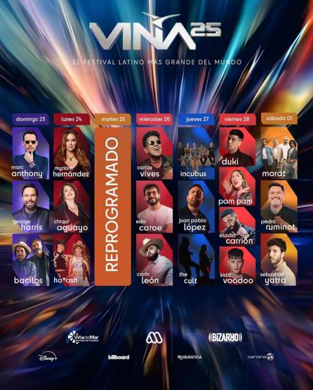 Festival Viña del Mar 2025: Programación para este miércoles 26 de febrero 
