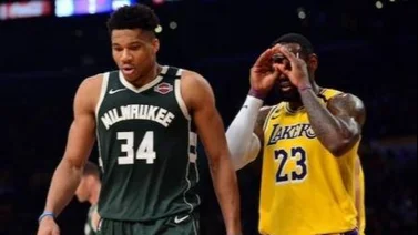 NBA: ¡Para reirse! Mira cómo LeBron James se burla de Giannis Antetokounmpo en pleno partido