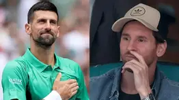 Novak Djokovic recibió la visita de Lionel Messi en el Miami Open 