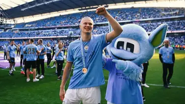 Erling Haaland en problemas por atacar a la mascota del Manchester City Erling Haaland en problemas por atacar a la mascota del Manchester City