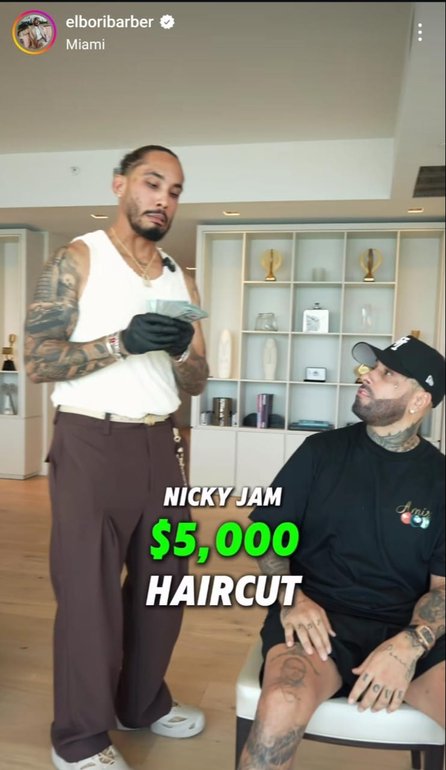 La insólita cifra que paga Nicky Jam a su barbero por un corte - La insólita cifra que paga Nicky Jam a su barbero por un corte