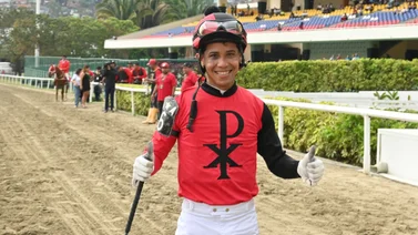 Jhonathan Aray luce como virtual ganador del primer meeting de jinetes en La Rinconada