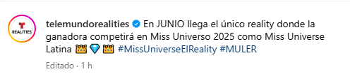 Telemundo anuncia cuándo comienza la competencia de Miss Universo Latina 