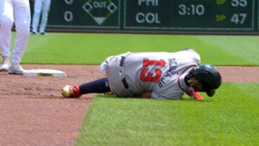 MLB: ¡Alarmas encendidas! Ronald Acuña Jr. se lesiona la rodilla ante Pittsburgh (+Video)