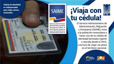 Saime viajar con cedula vencida
