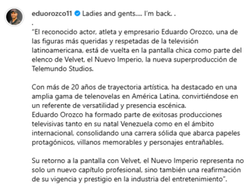 Eduardo Orozco regresa a la televisión de la mano de exitosa cadena mayamera 