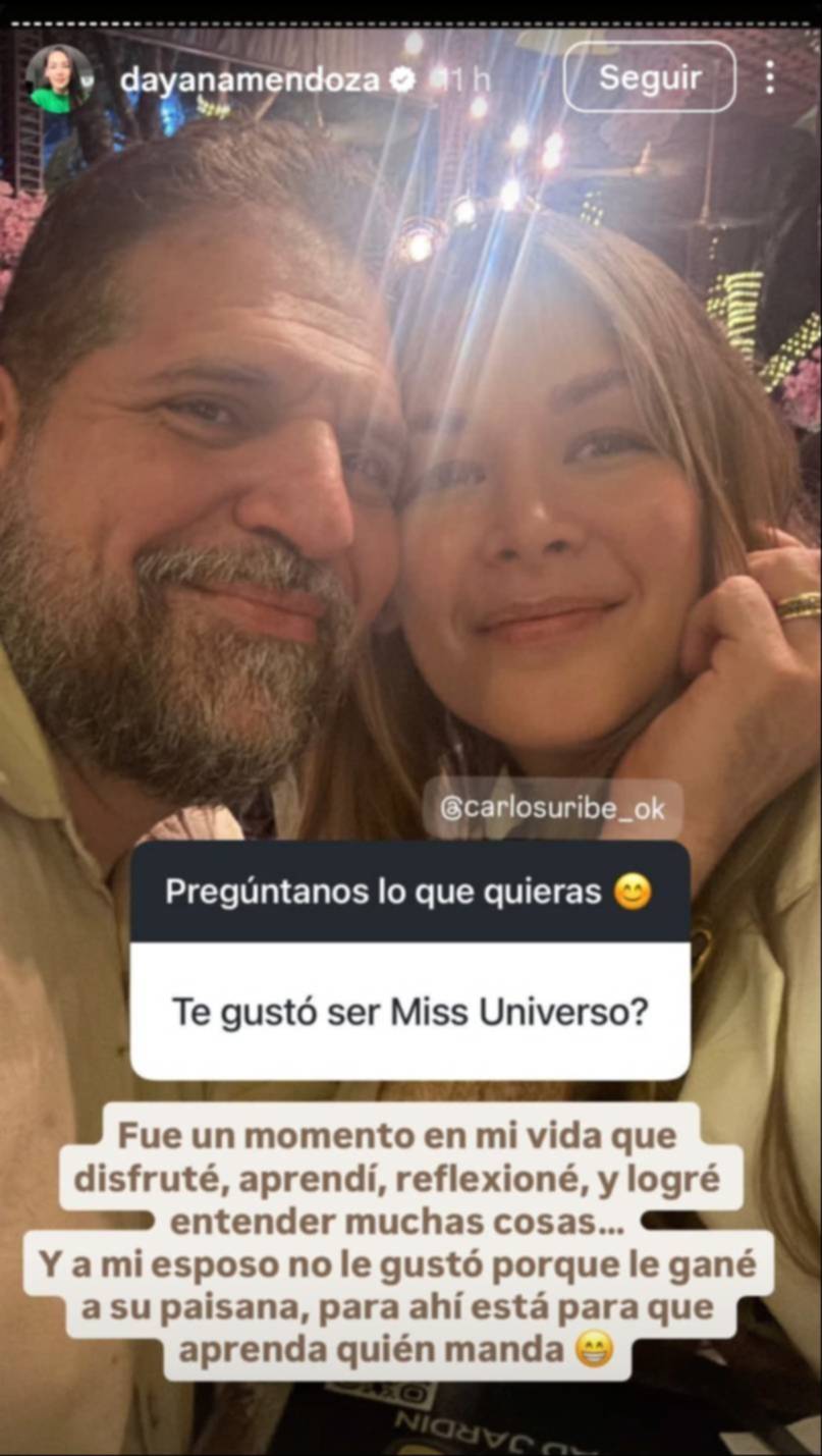 Dayana Mendoza confiesa por qué su esposo prefiere olvidar su paso por el Miss Universo