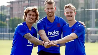 Primer entrenamiento de Griezmann como blaugrana Primer entrenamiento de Griezmann como blaugrana