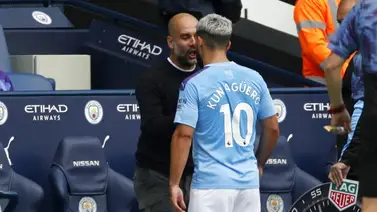 Fuerte discusión entre Guardiola y Agüero Fuerte discusión entre Guardiola y Agüero