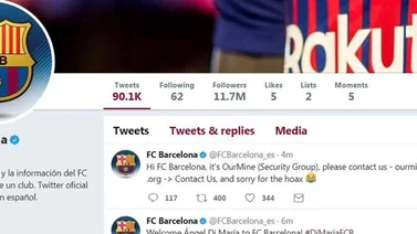 El twitter del Barcelona fue hackeado