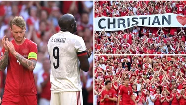 Jugadores e hinchadas se unen en sentido homenaje a Eriksen en el minuto diez (+VIDEO)