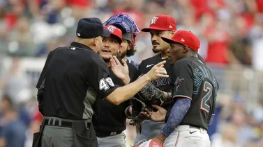 Pablo López golpea a Ronald Acuña Jr. y es expulsado en el primero (+VIDEO)
