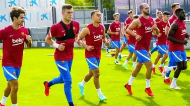 La plantilla del Barcelona realiza una sesión de recuperación ya sin Pedri La plantilla del Barcelona realiza una sesión de recuperación ya sin Pedri