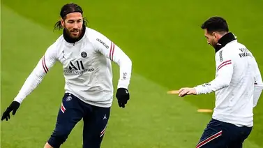 Lionel Messi y Sergio Ramos entrenan a la par en el PSG Lionel Messi y Sergio Ramos entrenan a la par en el PSG