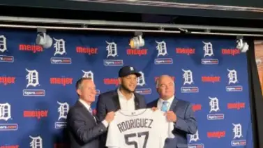 Eduardo Rodríguez presentado como nuevo Tigre Eduardo Rodríguez presentado como nuevo Tigre