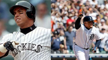 Andrés Galarraga felicita a Miguel Cabrera por el hit 3.000 (+VIDEO)