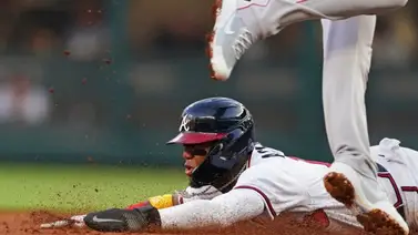 Ronald Acuña Jr. escala marcas con su velocidad en las bases Ronald Acuña Jr. escala marcas con su velocidad en las bases