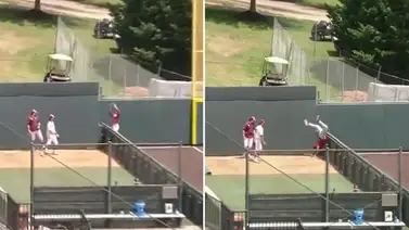 Jardinero realiza espectacular atrapada y cae fuera del estadio (VIDEO) Jardinero realiza espectacular atrapada y cae fuera del estadio (VIDEO)