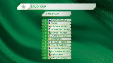 Así quedaron los puestos de pista para la Saudí Cup Así quedaron los puestos de pista para la Saudí Cup