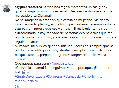 Gilberto Correa regresa a un lugar muy especial y su reacción cautiva en redes 