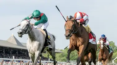 Flavien Prat firmó un Hat Trick de Stakes de grado en Saratoga tras ganar el New York Stakes (G1) Flavien Prat firmó un Hat Trick de Stakes de grado en Saratoga tras ganar el New York Stakes (G1)
