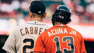Presente y futuro: La foto de Ronald Acuña Jr. y Miguel Cabrera que se hizo viral en redes sociales Presente y futuro: La foto de Ronald Acuña Jr. y Miguel Cabrera que se hizo viral en redes sociales