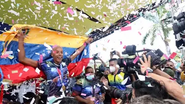 Yulimar Rojas y su emoción por estar en casa Yulimar Rojas y su emoción por estar en casa