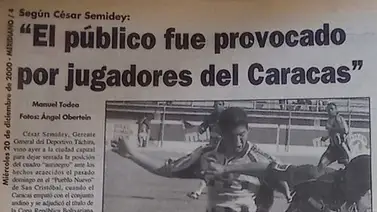 Caracas vs Deportivo Táchira: las primeras llamas de una rivalidad Caracas vs Deportivo Táchira: las primeras llamas de una rivalidad