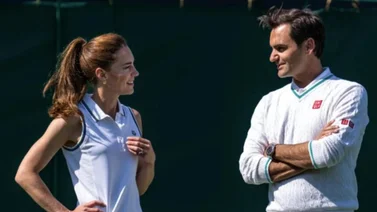Un juego real: Kate Middleton y Roger Federer jugaron tenis en Wimbledon