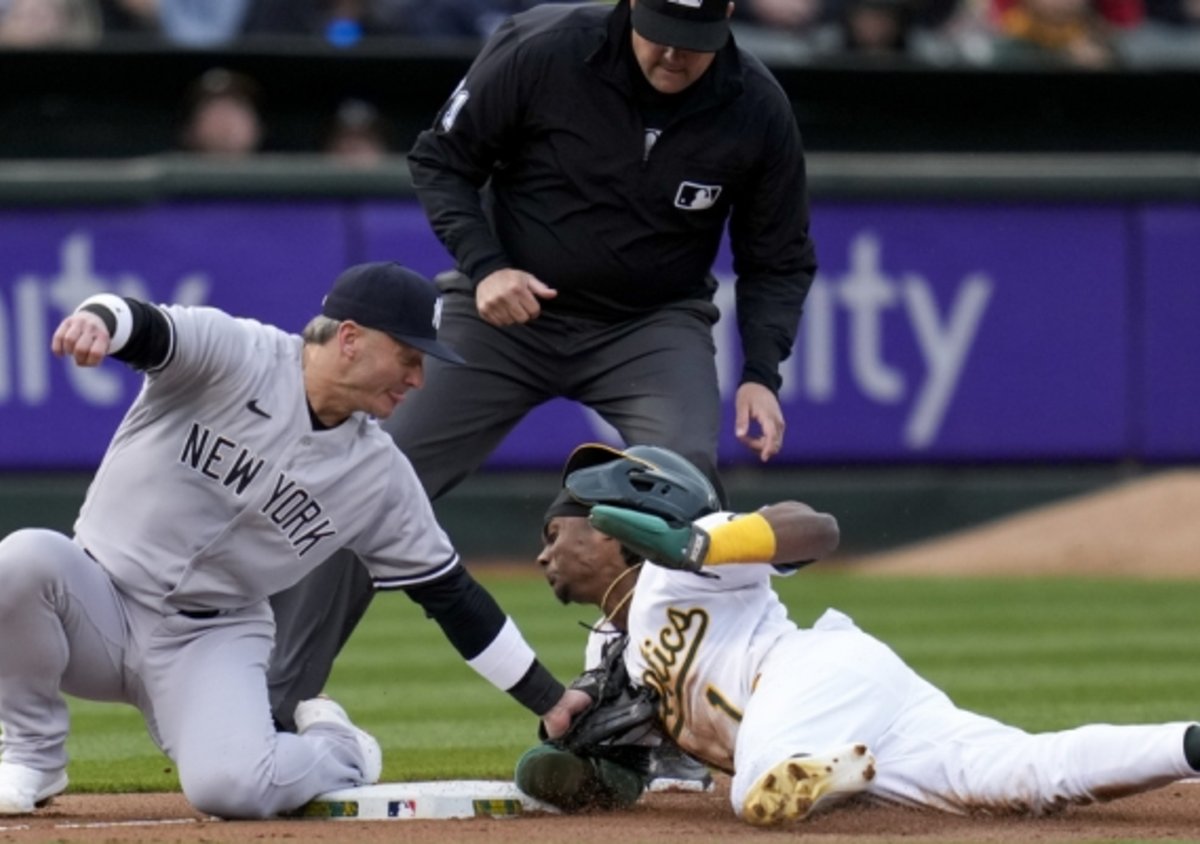 Esteury Ruiz y su show en las bases con los Atléticos de Oakland