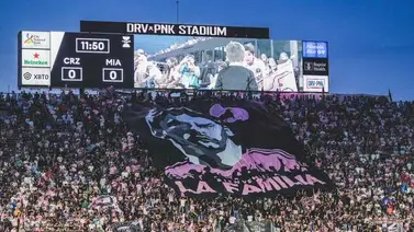 El tifo de la barra brava del Inter Miami hacia Messi