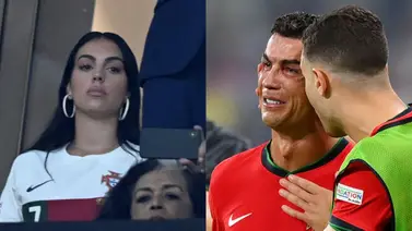 Así fue la reacción de Georgina Rodríguez, novia de Cristiano Ronaldo tras fallar el penal contra Eslovenia 