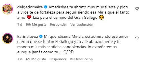 Oleada de condolencias y mensajes a Mirla Castellanos por la muerte de su amado esposo "El gallego"