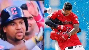 MLB: José Ramírez se cansa de Brayan Rocchio con este insólito gesto (+video)