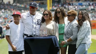 Así fue la reacción de Miguel Cabrera al ver el jonrón de su hijo (+Video)