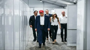 Donald Trump visita Alcatraz, el proyecto para detener a migrantes en Florida