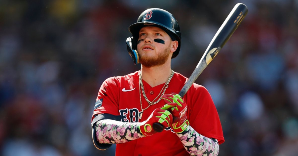 Alex Verdugo de los Dodgers, durante el partido de beisbol de los