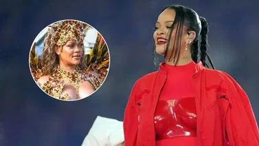 Rihanna reapareció en el carnaval de Barbados con un transparentoso traje 