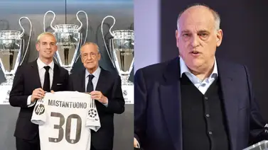 Mastantuono desata una nueva batalla entre Florentino Pérez y Javier Tebas Mastantuono desata una nueva batalla entre Florentino Pérez y Javier Tebas