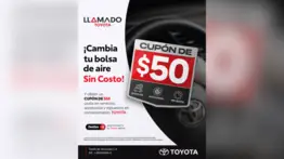 Toyota impulsa la seguridad vial y obsequia cupón de $50 a sus clientes que realicen el cambio de airbag