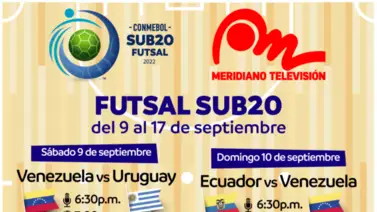 CONMEBOL FUTSAL SUB 20 Transmisión en exclusiva por Meridiano Televisión CONMEBOL FUTSAL SUB 20 Transmisión en exclusiva por Meridiano Televisión