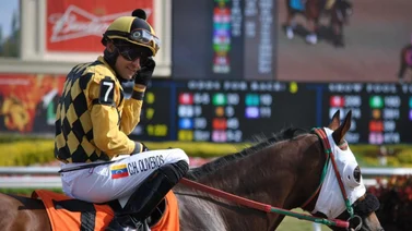 Jinete venezolano domina la estadística en este hipódromo de Estados Unidos