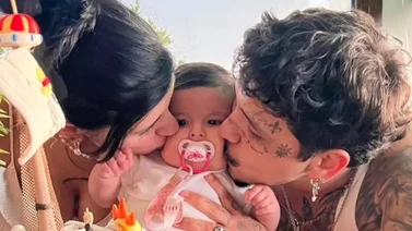 Cazzu y Christian Nodal juntos en el primer cumpleaños de su hija (+Video)