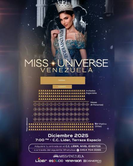 Miss Venezuela 2025: Revelan los precios de las entradas para la gala final- Miss Venezuela 2025: Revelan los precios de las entradas para la gala final