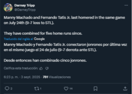 Fernando Tatís Jr. jonronea y se acerca a esta cifra por quinta vez en su carrera (+video)- Fernando Tatís Jr. jonronea y se acerca a esta cifra por quinta vez en su carrera (+video)